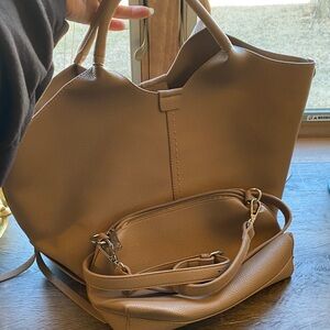 NEWBELLA Elegant Tan Tote Bag Set